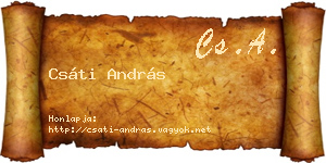 Csáti András névjegykártya